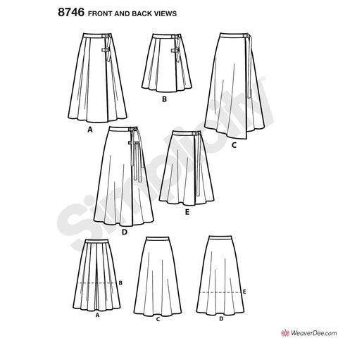 Simplicity Pattern S8746 Misses' Wrap Skirts – WeaverDee.com