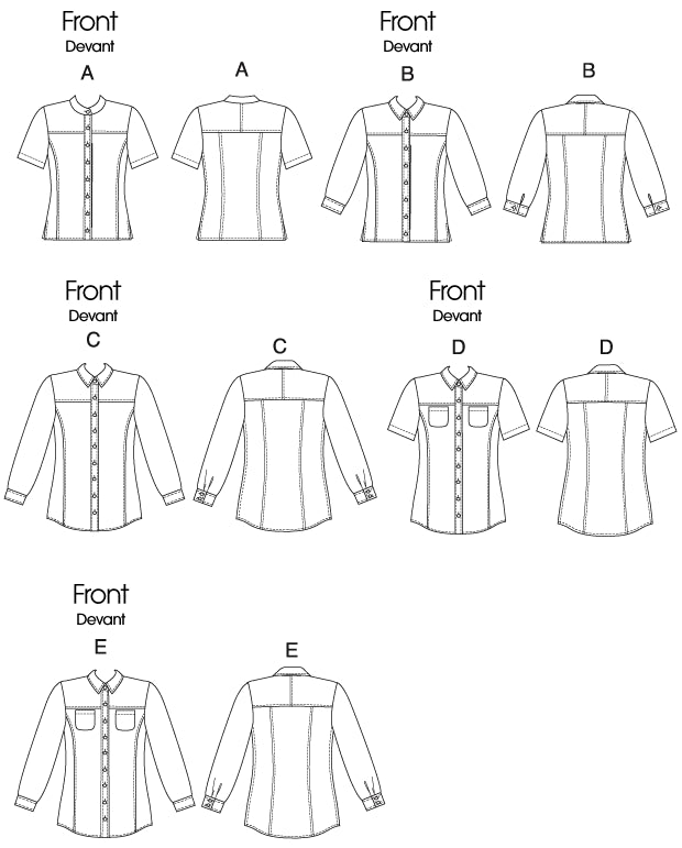 Vogue Pattern: V8689 Misses' Button-Down Yoke Shirts – WeaverDee.com