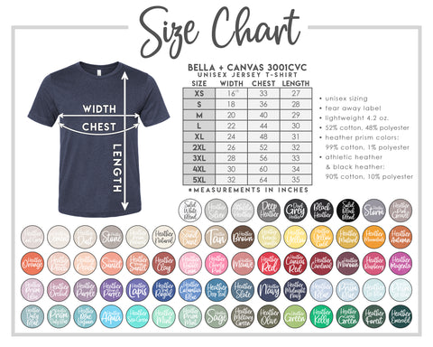Apparel Options and Color Charts – Vinyl Everything by Amanda Shop
