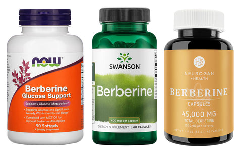 Now foods, Swanson and Neurogan Health Berberine supplement products