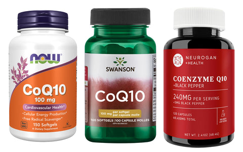 Now foods, Swanson and Neurogan Health COq10 supplement products