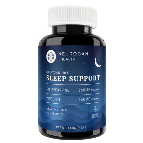 Bottle of  Neurogan Health Sleep Support Supplement (Rutaecarpine + Apigenin)