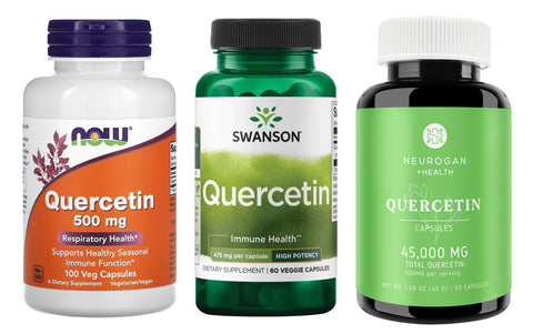Now foods, Swanson and Neurogan Health Quercetin supplement products