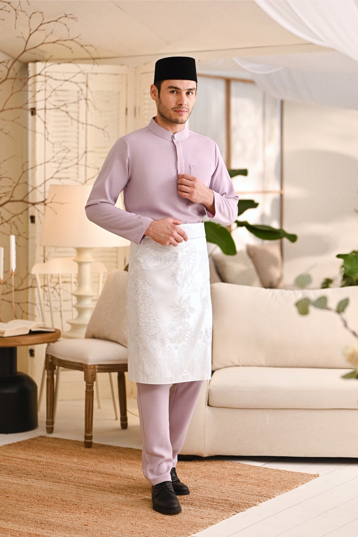 Baju Melayu Luxury Bespoke Fit - Light Lilac – PUTIH.COM