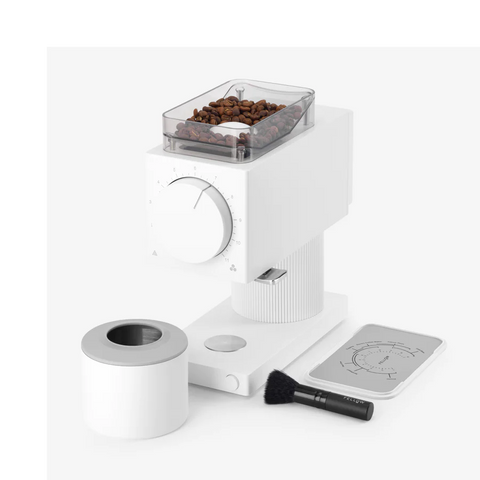 Fellow Ode Brew Gen 2 Electric Coffee Grinder Matte White Accessories View