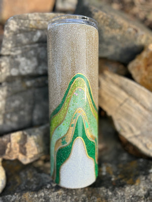 30oz Green and gold Geode - NR Creations 