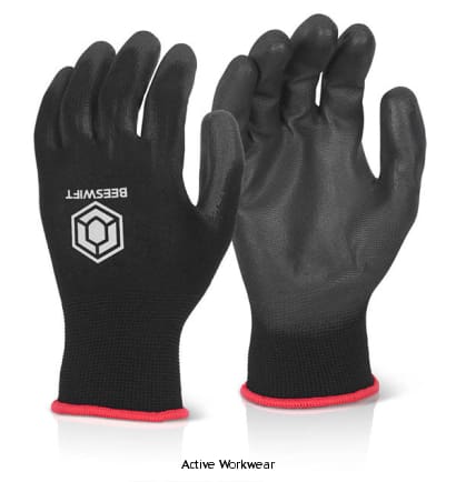ECONOMY PU COATED SAFETY WORK GLOVE BLACK (PACK OF 100 PAIRS)