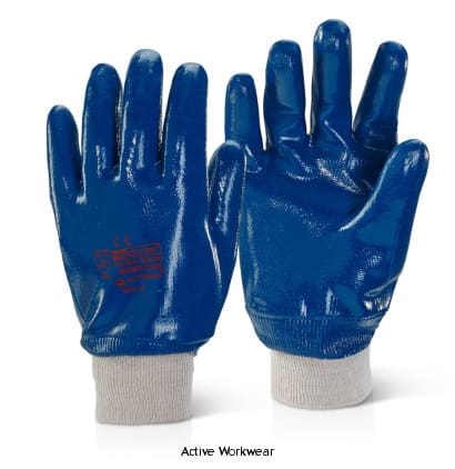 NITRILE KNIT WRIST FULLY COATED HEAVYWEIGHT SAFETY GLOVE (PACK OF 100) - BEESWIFT NKWFCH