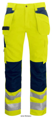 PROJOB 6531 HI VIS TROUSERS WITH KNEEPAD AND HOLSTER POCKETS EN 20471 CLASS 2-646531