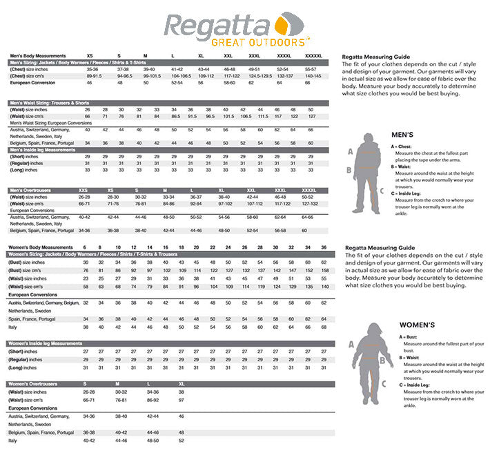 Regatta Shoes Size Chart