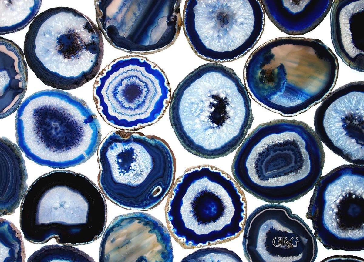 Blue Agate Slice Size #8 (7 To 8 Inches) (1 Piece)