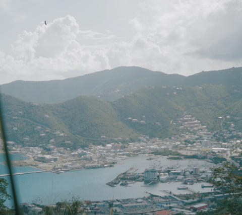 Hillside view of the British Virgin Islands