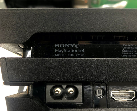 Locating the model number on the back of the PS4