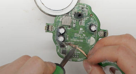 Removing leftover solder using solder wick