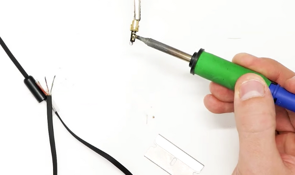 Applying a small amount of solder to each contact point