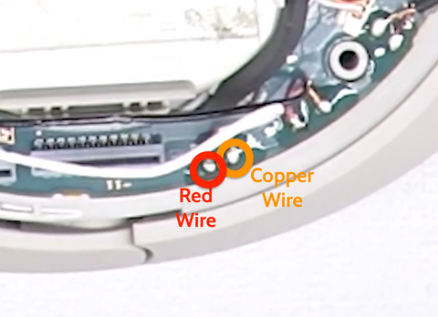 Resoldering the white microphone cable