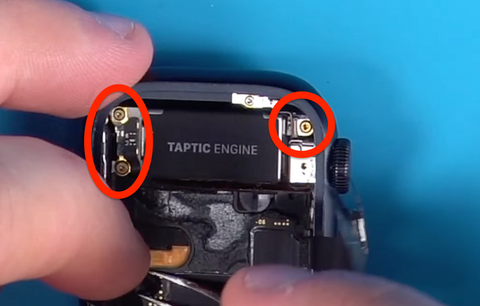 Re install the 3 screws that hold the Series 7 Apple Watches Taptic Engine in it's place