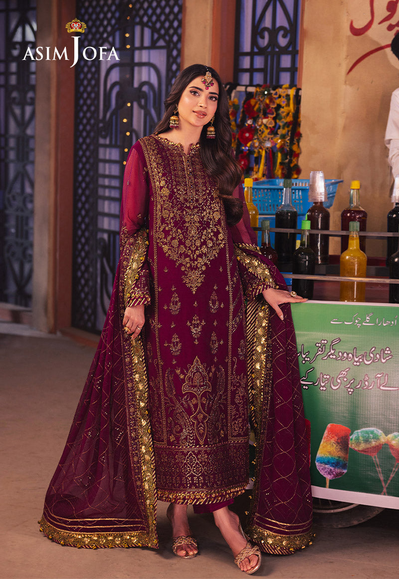 AJKK-18 EMBROIDERED CHIFFON 3 PCS - Asim Jofa product image