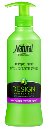 תחליב לחות לעור יבש של 'Natural Formula', בבקבוק ירוק עם פאמפ.