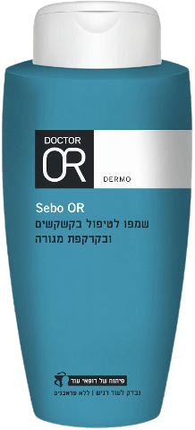 בקבוק שמפו Sebo OR בצבע טורקיז, מיועד לעור שמן ולחידוש בריאות הקרקפת.