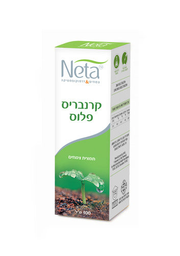 קופסת תמצית הצמחים קרנבריס פלוס של מותג Neta, בתיק ירוק ולבן.