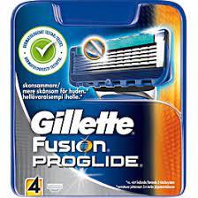 קופסה של להבי גילוח מהמוצר Gillette Fusion ProGlide, כוללת 4 להבים.