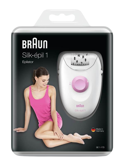 מכונת אפילציה Braun Silk-épil 1 בצבעים לבן וורוד