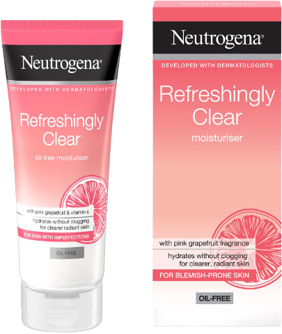 קרם לחות Neutrogena Refreshingly Clear Moisturiser באריזת קופסה וטיובה