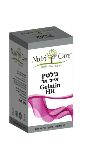 ג'לטין HR מבית Nutri Care באריזת קופסה אחת המכילה 60 מנות.