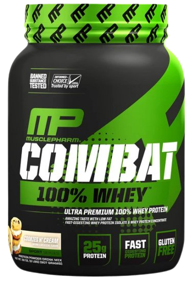 אבקת חלבון COMBAT 100% WHEY בטעם קרם עוגיות