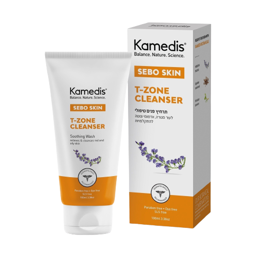 T-ZONE CLEANSER של Kamedis באריזת קופסה עם עיצוב מקצועי, סבון פנים נגד עור שומני, בנפח 100 מ