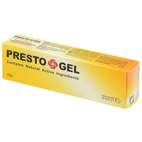 ג'ל בשם 'PRESTO GEL' לטיפול בטחורים ופיסורה.