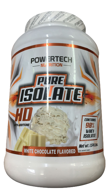 פחית אבקת חלבון PURE ISOLATE HD מבית POWERTECH NUTRITION בטעם שוקולד לבן.