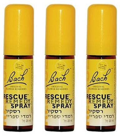 שלישיית בקבוקוני ספריי Rescue Remedy Spray של המותג Bach