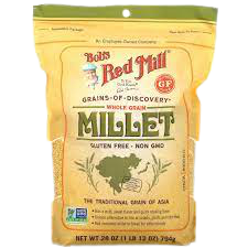 שקית דוחן קלוף של Bob's Red Mill, 850 גרם, ללא גלוטן ולא מהונדס גנטית, מזון טבעי ובריא.