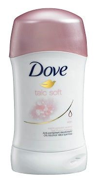 דיאודורנט ממרח Dove Talc Soft, בצבע לבן עם מכסה ורוד, מכיל 40 מ