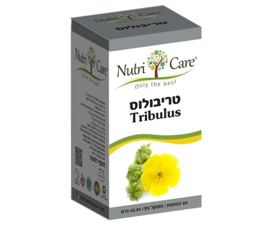 קופסה של תוסף תזונה 'טריבולוס' מבית Nutri Care.