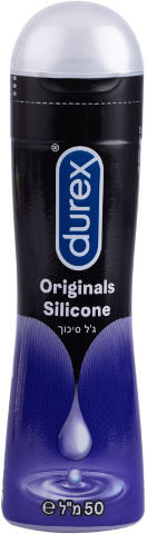 בקבוק לוברינט Durex בעיצוב שחור ולבן עם מכסה כסוף. מכיל 50 מ