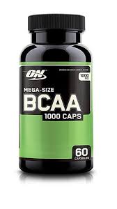 קופסה של תוסף תזונה BCAA מ-Optimum Nutrition עם 1000 קפסולות, כל קופסה מכילה 60 קפסולות.