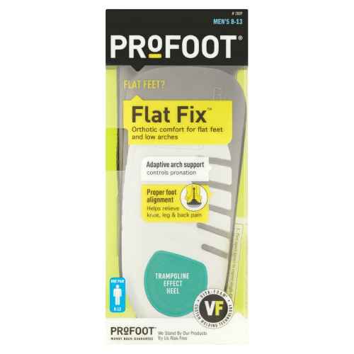 המוצר הוא מדרסים אורטופדיים בשם Flat Fix™ של המותג PROFOOT, המיועדים לספק תמיכה לאנשים עם רגליים שטוחות וקשתות נמוכות.