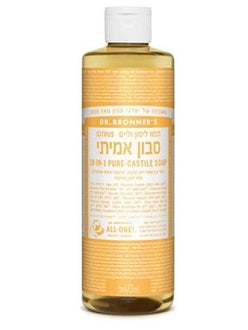 סבון נוזלי של Dr. Bronner's בסוג קסטיליה בניחוח הדרים, בנפח 473 מ