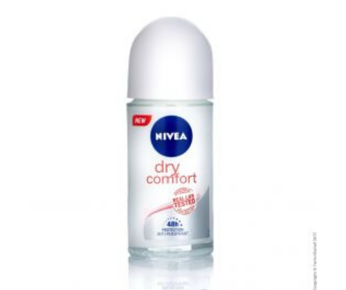 דיאודורנט נוזלי בריח נעים של NIVEA תחת השם 'dry comfort'. הבקבוק מעוצב בעיצוב מודרני עם פיה נוחה לשימוש. המוצר מבטיח הגנה מפני זיעה למשך 48 שעות ונבדק דרמטולוגית.