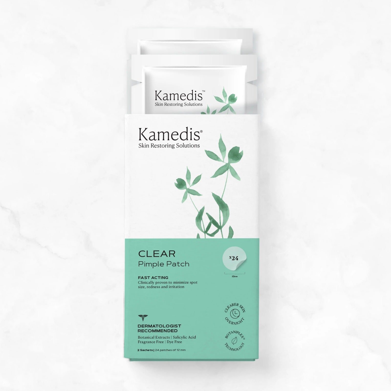 מוצר CLEAR Pimple Patch של Kamedis מיועד להפחתת גודל הפצעים ואדמומיות בעור.