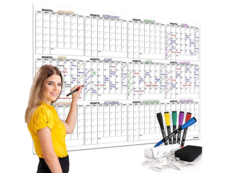 Get Organize Efficiently with Large Whiteboard Dry Erase Calendar