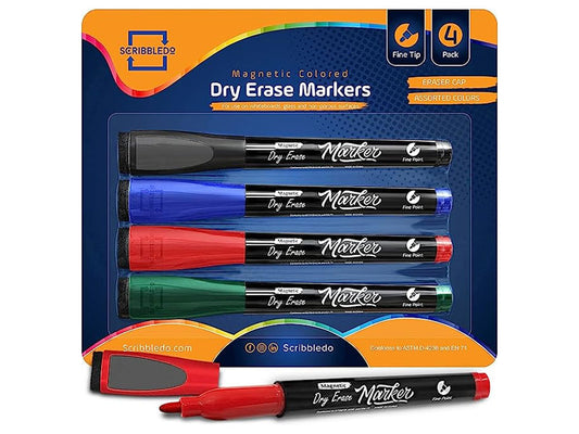 Classroom Pack 36 Pack Fine Tip Dry Erase Colored Markers - Scribbledo –