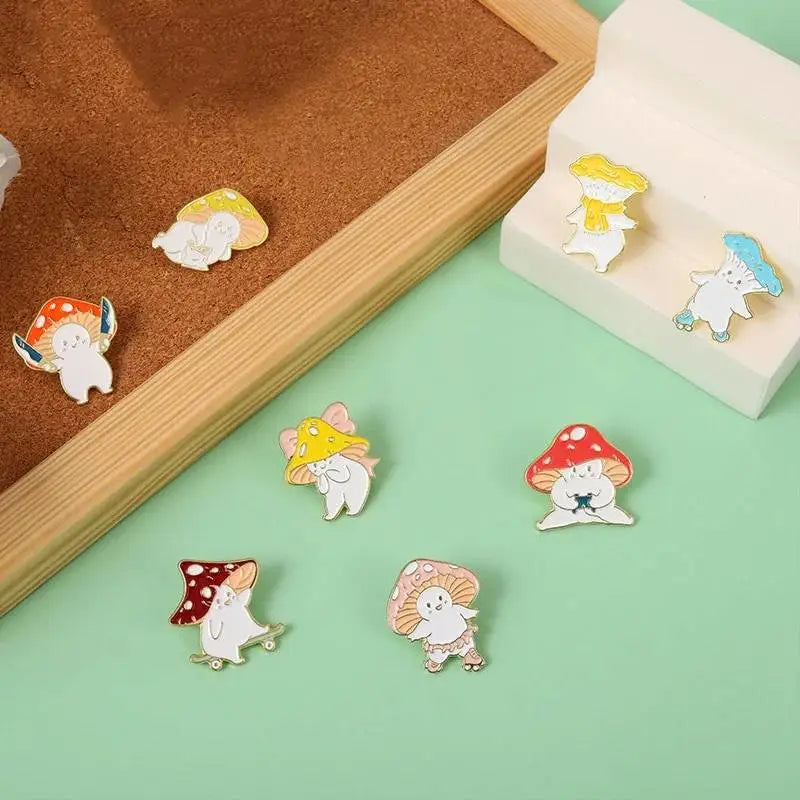 Mushroom Play Enamel Pin