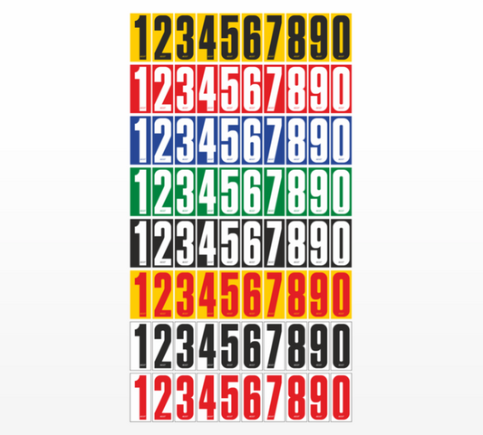 OTK Style Single Race Number Stickers (x10 pack) - Worldwide