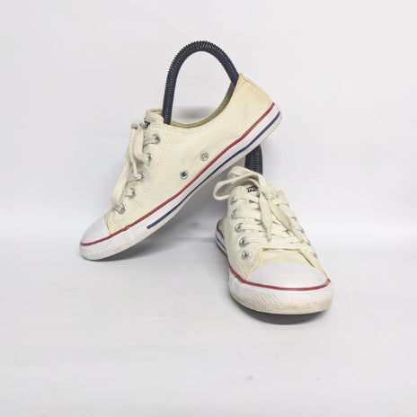 Converse White Thin Sole Sneakers for Male and Female . Used, imported, Preloved fashion online store Lahore