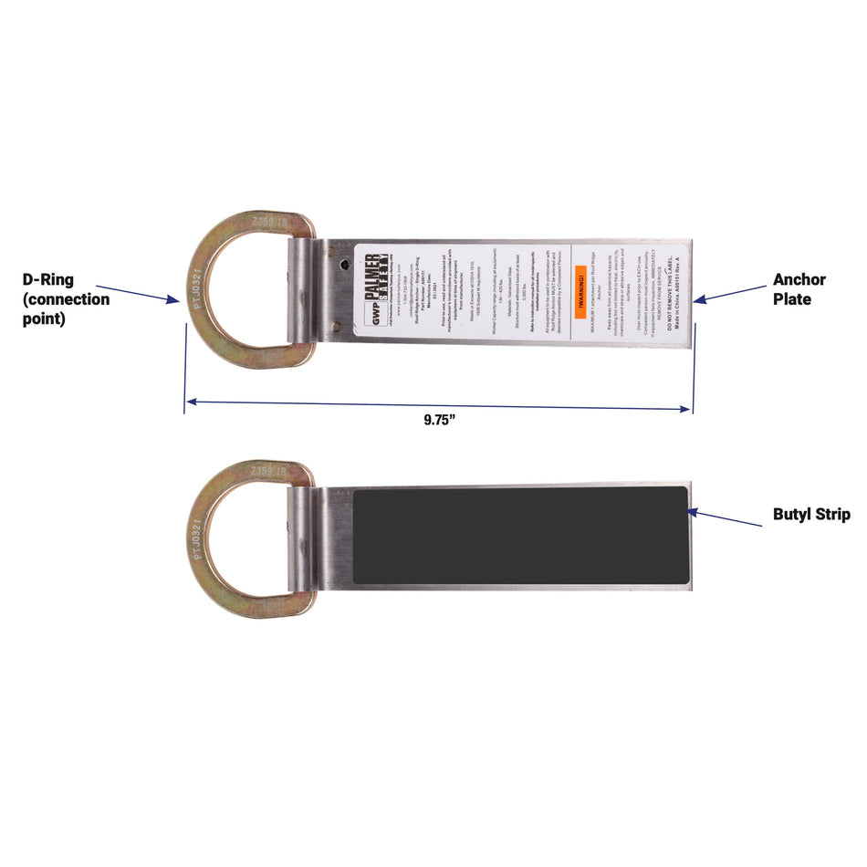 Palmer Safety A00151 Single D-Ring Roof Anchor I Fall Protection Anchorage