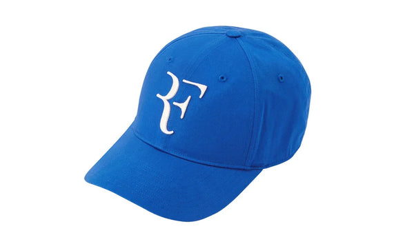 The Uniqlo Roger Federer RF hat in blue.